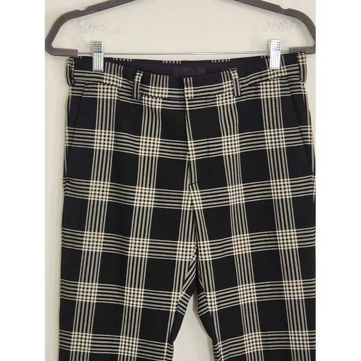 H&M Black and White Plaid Skinny Pants Size 29
