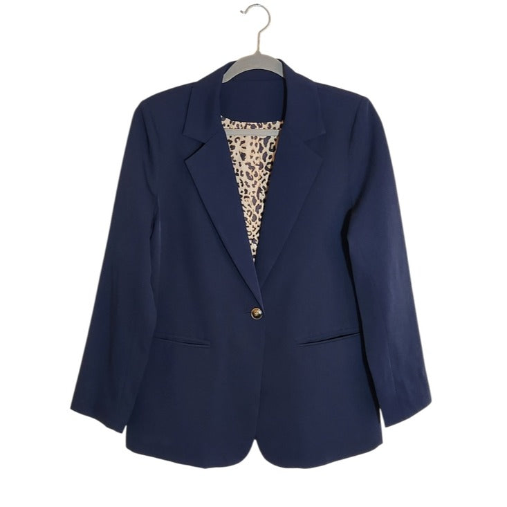 Navy Single-Button Womens Blazer Size Medium NWOT