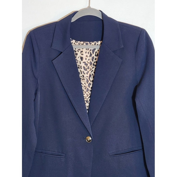 Navy Single-Button Womens Blazer Size Medium NWOT