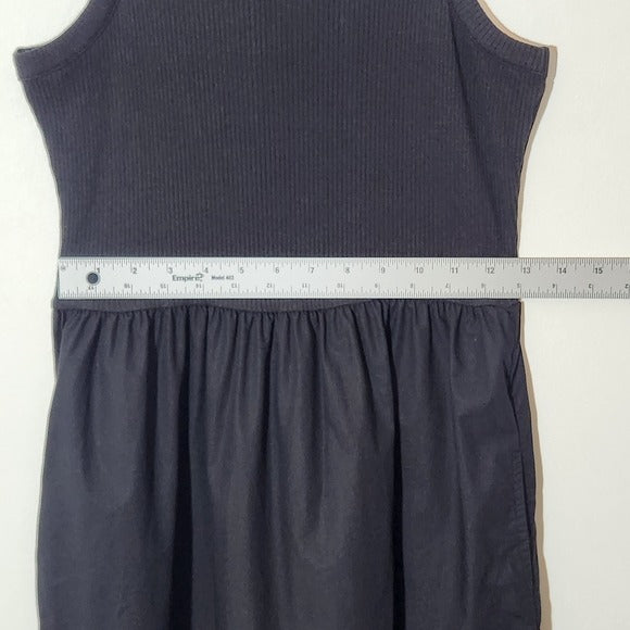 Maurices Black Sleeveless Ribbed Knit Tiered Cotton Midi Dress Size Medium