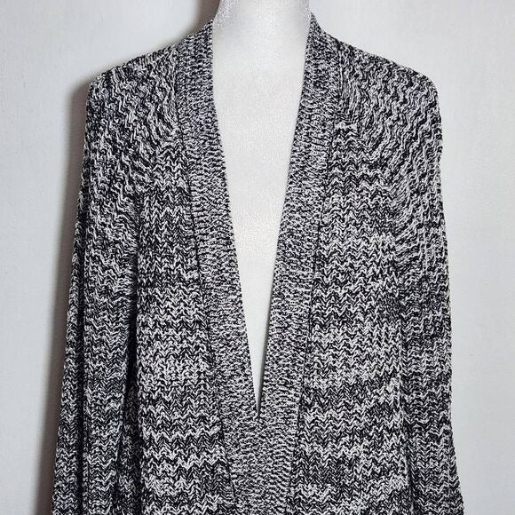 J. Jill Black and White Cardigan Sweater Size Large J. Jill Two-Tone Cardigan