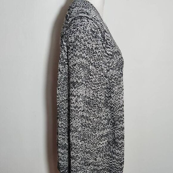 J. Jill Black and White Cardigan Sweater Size Large J. Jill Two-Tone Cardigan