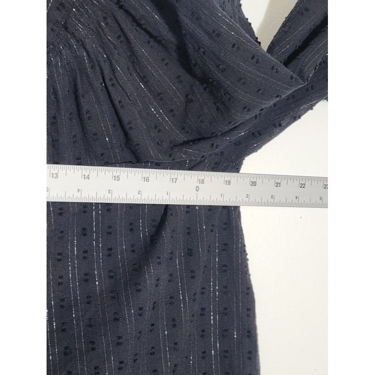 Old Navy Black Swiss Dot Peasant Blouse Size Small