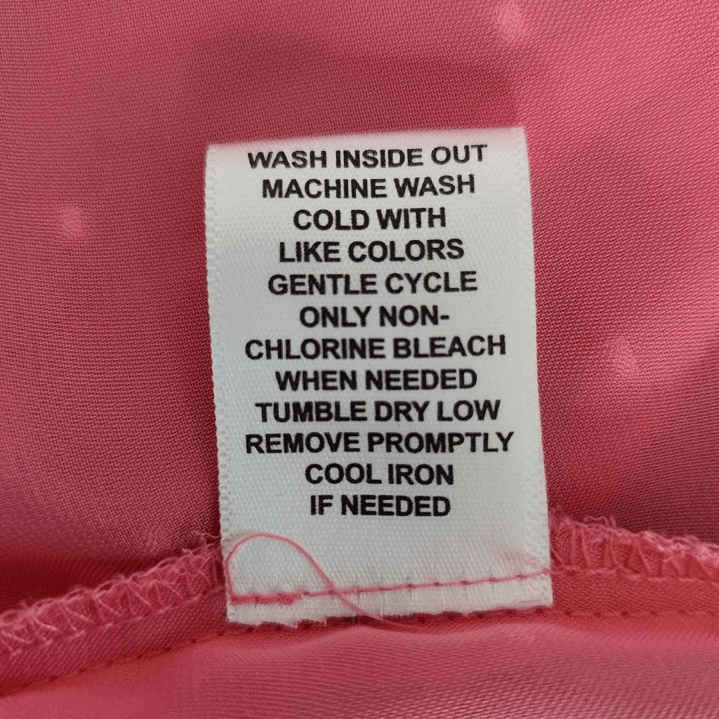 Elle Pink Swiss Dot Sleeveless Blouse Size Large Pink Semi-Sheer Ruffle Top
