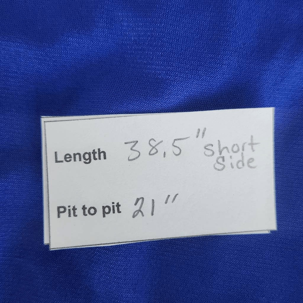 Nancy O'Dell Blue Stretch Knit Sleeveless Asymmetrical Dress Size Large