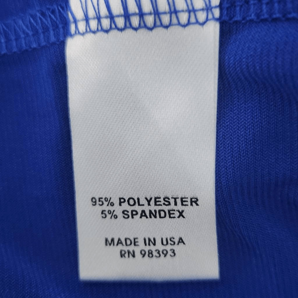 Nancy O'Dell Blue Stretch Knit Sleeveless Asymmetrical Dress Size Large