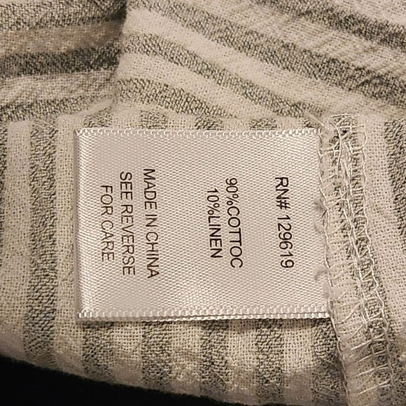 Allie Rose Green and White Stripe Pull-on Shorts Size Medium