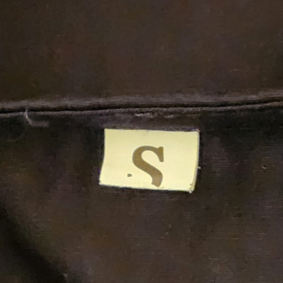 Black Tie-Front Puffy Sleeve Peplum Blouse Size Small