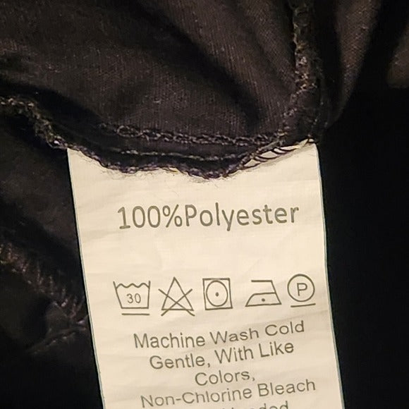 Black Tie-Front Puffy Sleeve Peplum Blouse Size Small