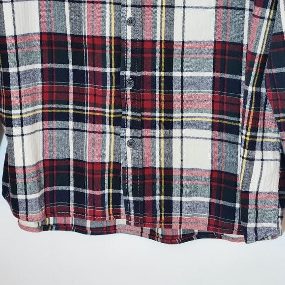 Eddie Bauer Men's Red Multicolor Plaid Flannel Shirt Size XL