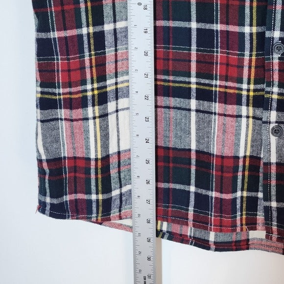 Eddie Bauer Men's Red Multicolor Plaid Flannel Shirt Size XL