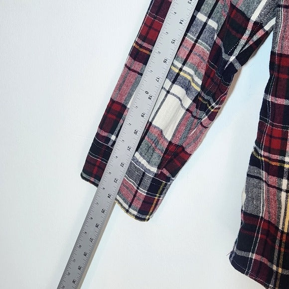 Eddie Bauer Men's Red Multicolor Plaid Flannel Shirt Size XL