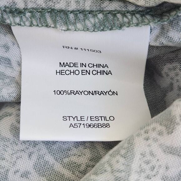 AUW Green Wide Leg Jumpsuit with Paisley Print and Cropped Pants Size XL New