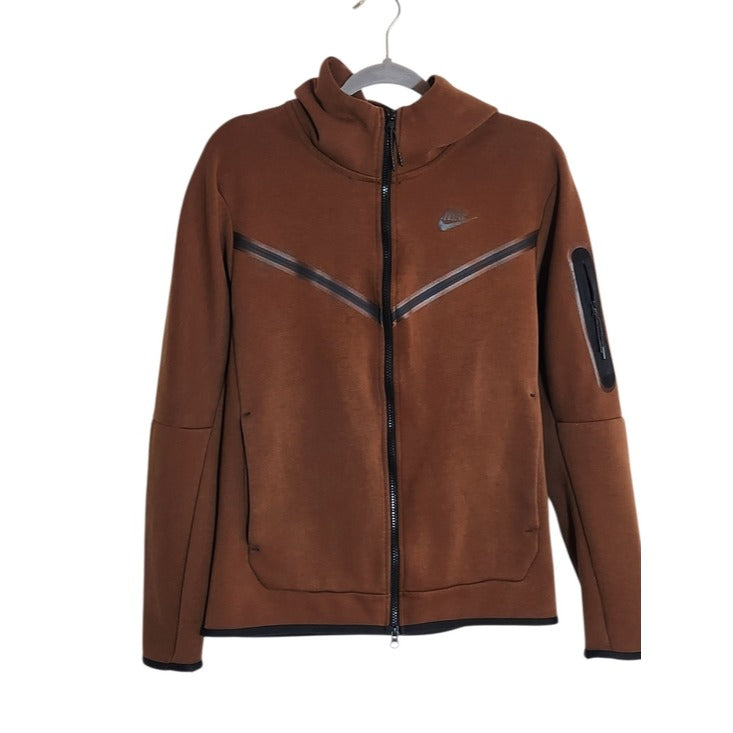 Nike Tech Fleece Brown Full-Zip Hoodie Jacket Size Small