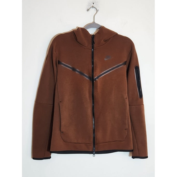 Nike Tech Fleece Brown Full-Zip Hoodie Jacket Size Small