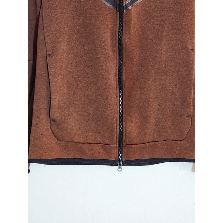 Nike Tech Fleece Brown Full-Zip Hoodie Jacket Size Small