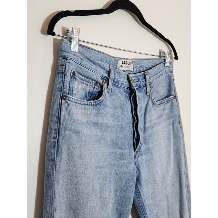 Agolde Light Wash Jamie High Rise Cropped Jeans Size 26