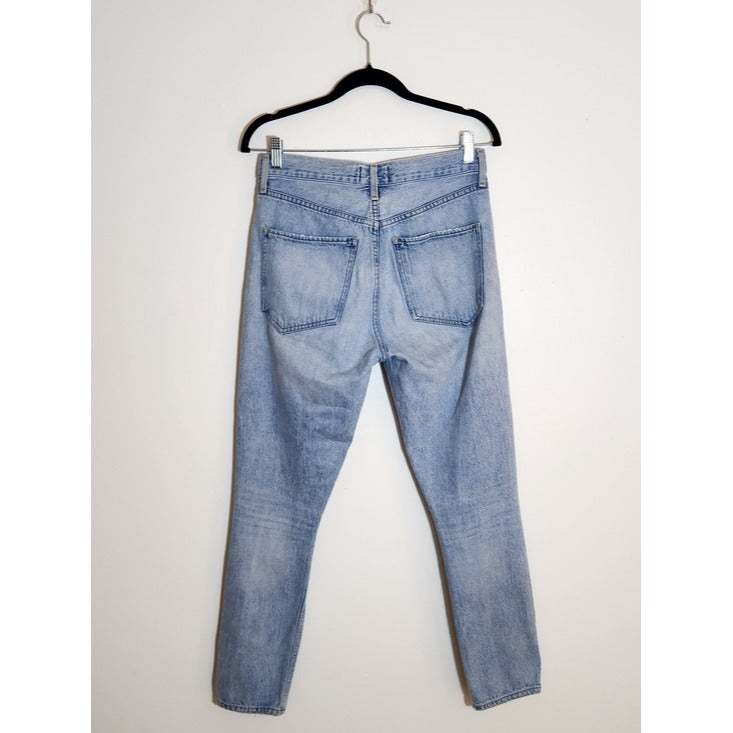 Agolde Light Wash Jamie High Rise Cropped Jeans Size 26