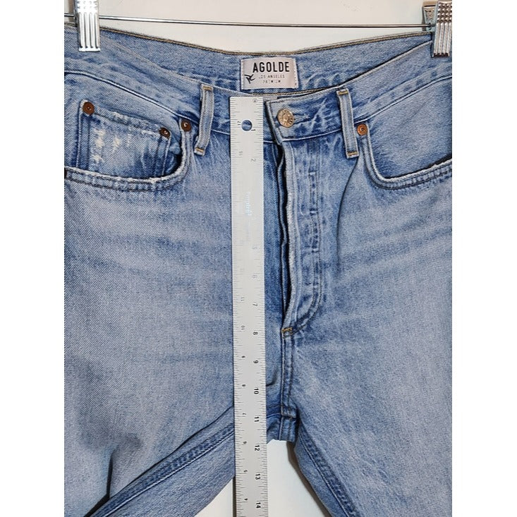 Agolde Light Wash Jamie High Rise Cropped Jeans Size 26