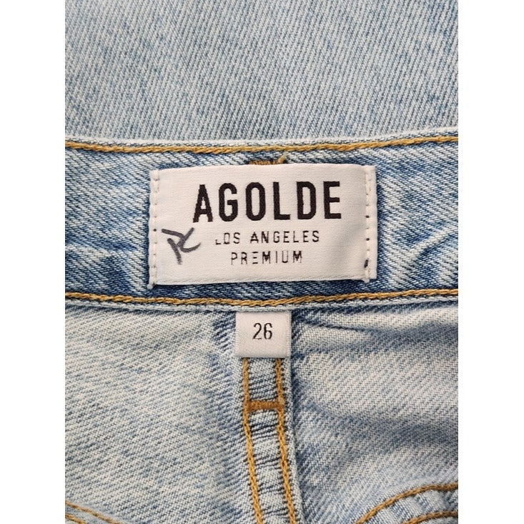 Agolde Light Wash Jamie High Rise Cropped Jeans Size 26