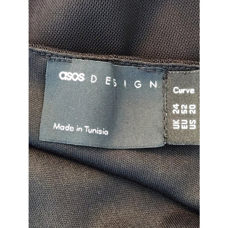 ASOS Black Mesh Long Sleeve Blouse Size 20