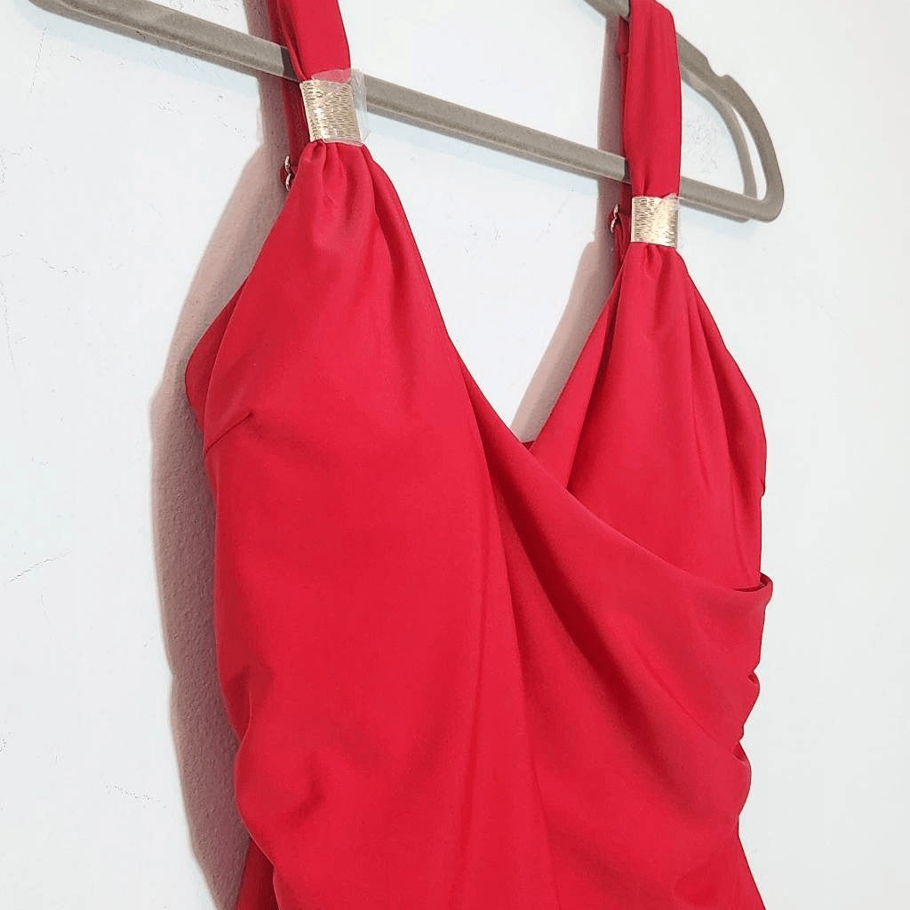 RXRXCOCO Red One-Piece Swimsuit with Ruched Sides NWOT Size XL