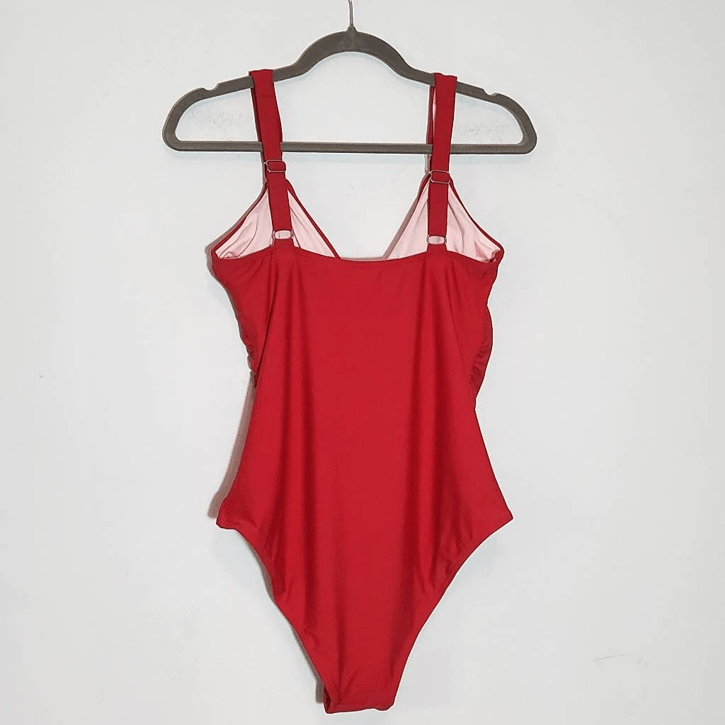 RXRXCOCO Red One-Piece Swimsuit with Ruched Sides NWOT Size XL