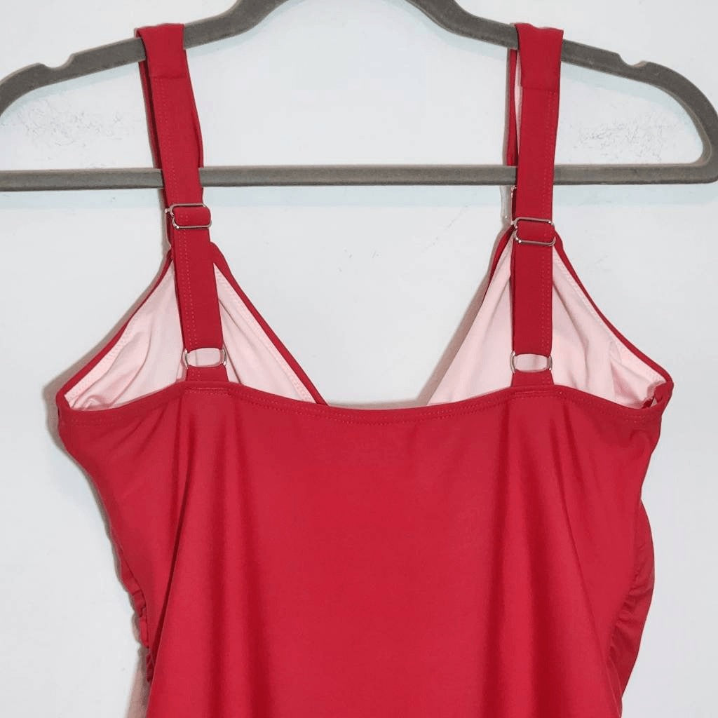 RXRXCOCO Red One-Piece Swimsuit with Ruched Sides NWOT Size XL