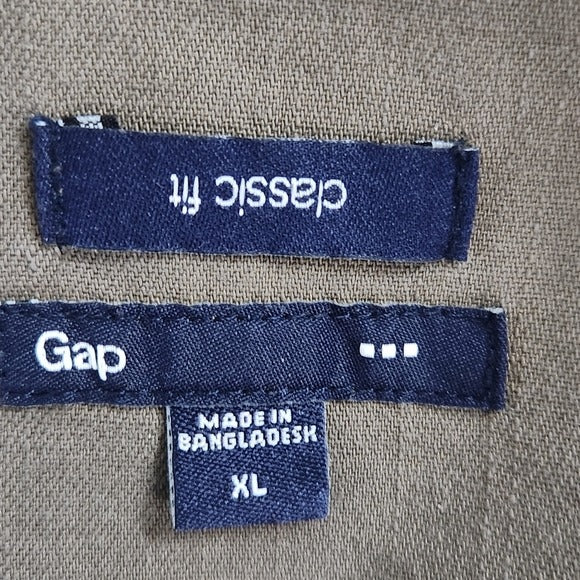 Gap Army Green Casual Snap-Up Shirt Size XL Classic Fit Western Style Shirt