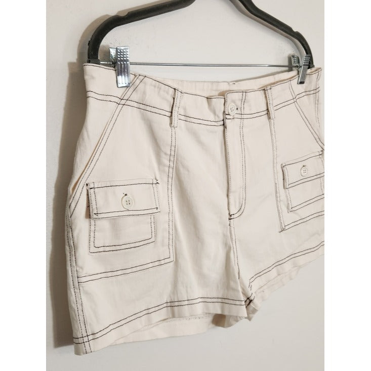 Harper & Ivy Cream Cargo Shorts Size Large