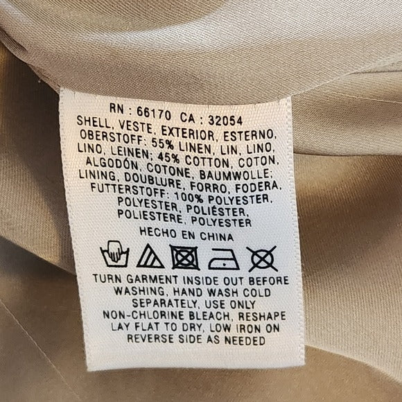 Cartonnier Metallic Gold Linen Blend Mini Skirt Size 2