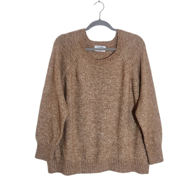 Old Navy Heathered Brown Oversized Fuzzy Sweater Size 2X