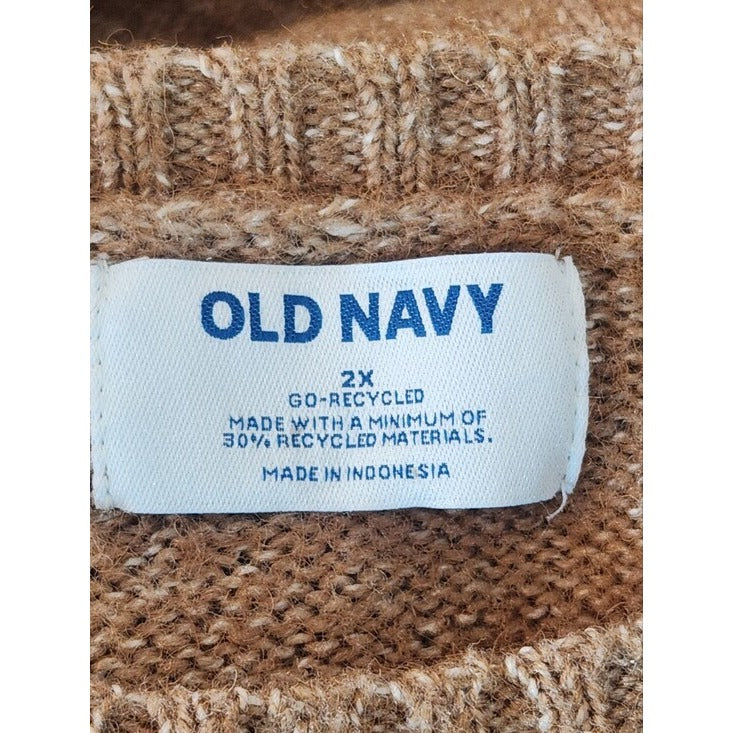 Old Navy Heathered Brown Oversized Fuzzy Sweater Size 2X