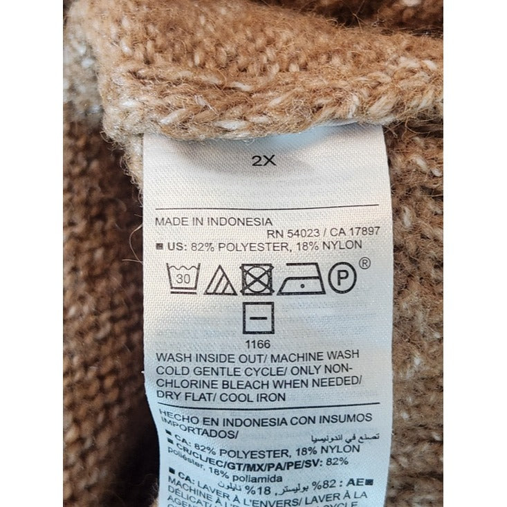 Old Navy Heathered Brown Oversized Fuzzy Sweater Size 2X