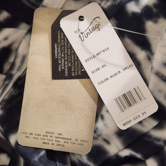 U.S. Vintage Collection Black Tie-Dye Men's Tank Top Size XL New