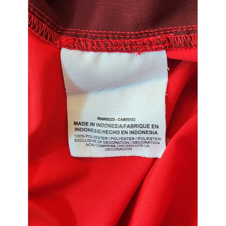 Nike Red Athletic Shorts with Maroon Panels Size Large