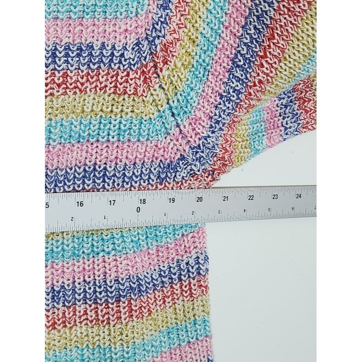 Philosophy Rainbow Stripe Boxy Knit Sweater Size Large