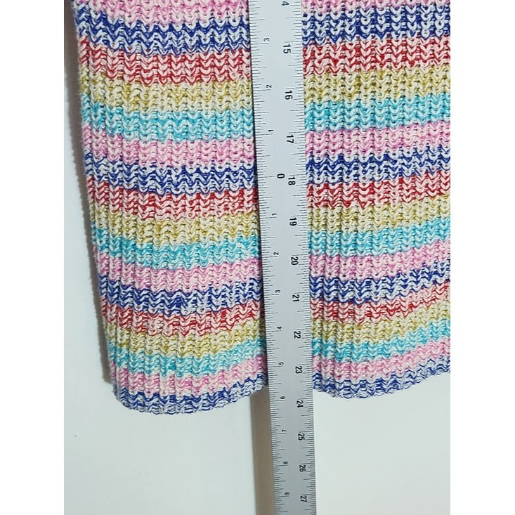 Philosophy Rainbow Stripe Boxy Knit Sweater Size Large