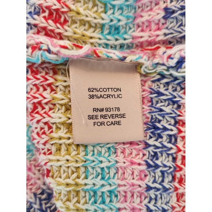 Philosophy Rainbow Stripe Boxy Knit Sweater Size Large