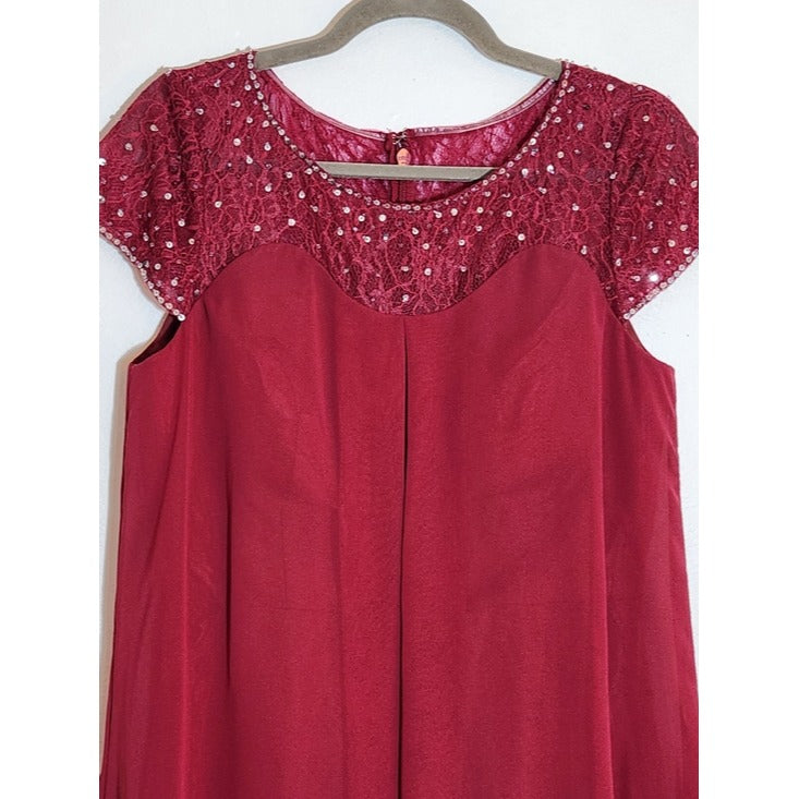 Azazie Wine Burgundy Tess Mother of the Bride Dress Size A10 Medium