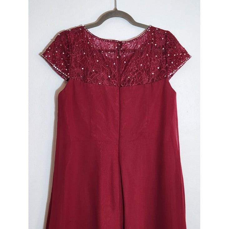 Azazie Wine Burgundy Tess Mother of the Bride Dress Size A10 Medium