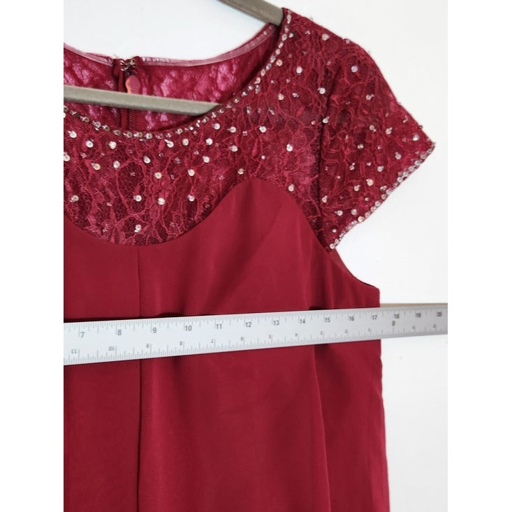 Azazie Wine Burgundy Tess Mother of the Bride Dress Size A10 Medium
