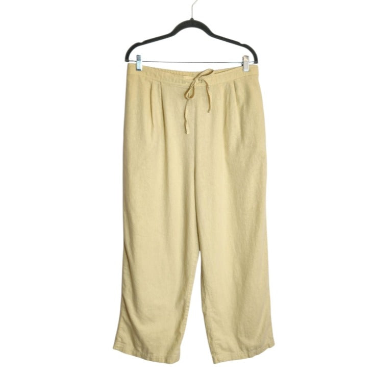 Orvis Light Yellow Linen Blend Pull-On Pants Size 14