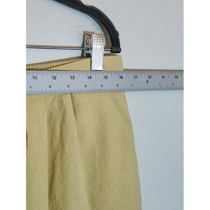 Orvis Light Yellow Linen Blend Pull-On Pants Size 14