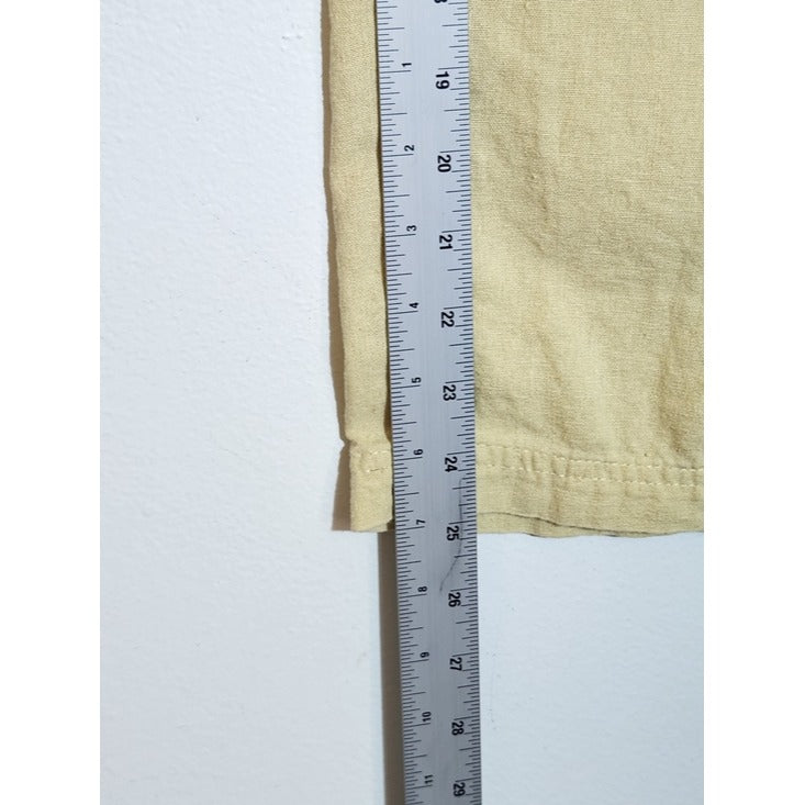 Orvis Light Yellow Linen Blend Pull-On Pants Size 14