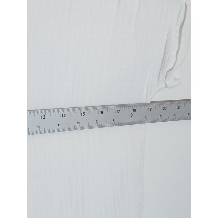 Faherty White Organic Cotton Gauze Collarless Half Buttondown Shirt Size XS
