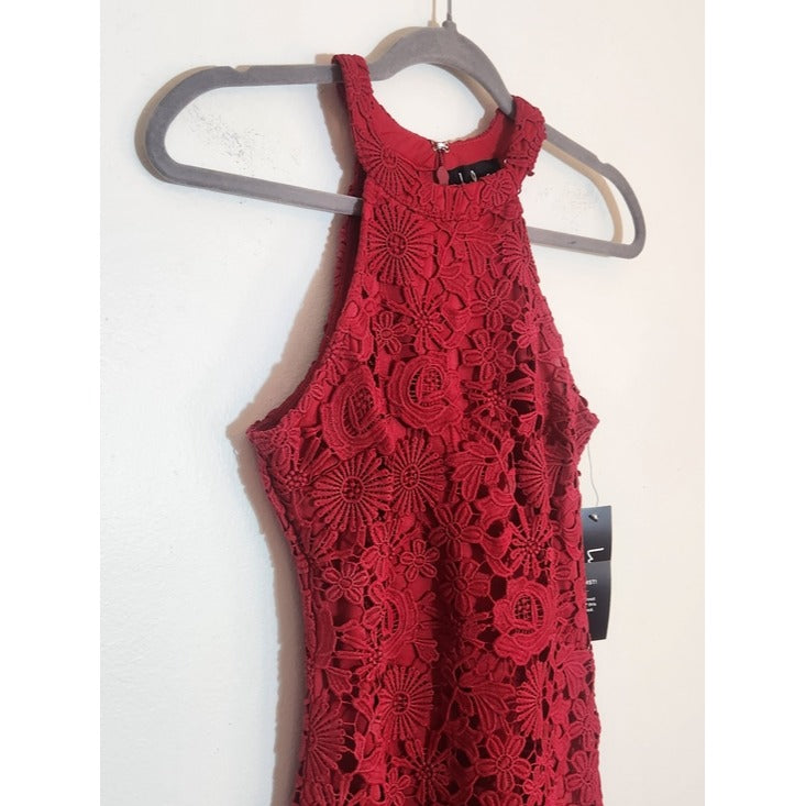 Lulus Magenta Floral Lace Mini Cocktail Dress Size Small NWT Wedding Guest Dress