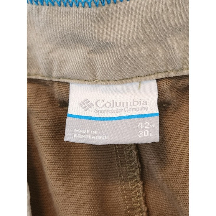 Columbia Mens Regular Fit Brown Pants Size 42x30