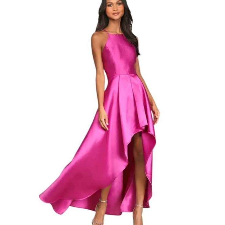 Lulus Magenta High Low Formal Dress Size Large NWT Wedding Guest Dress