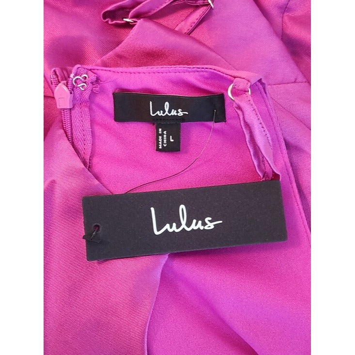 Lulus Magenta High Low Formal Dress Size Large NWT Wedding Guest Dress